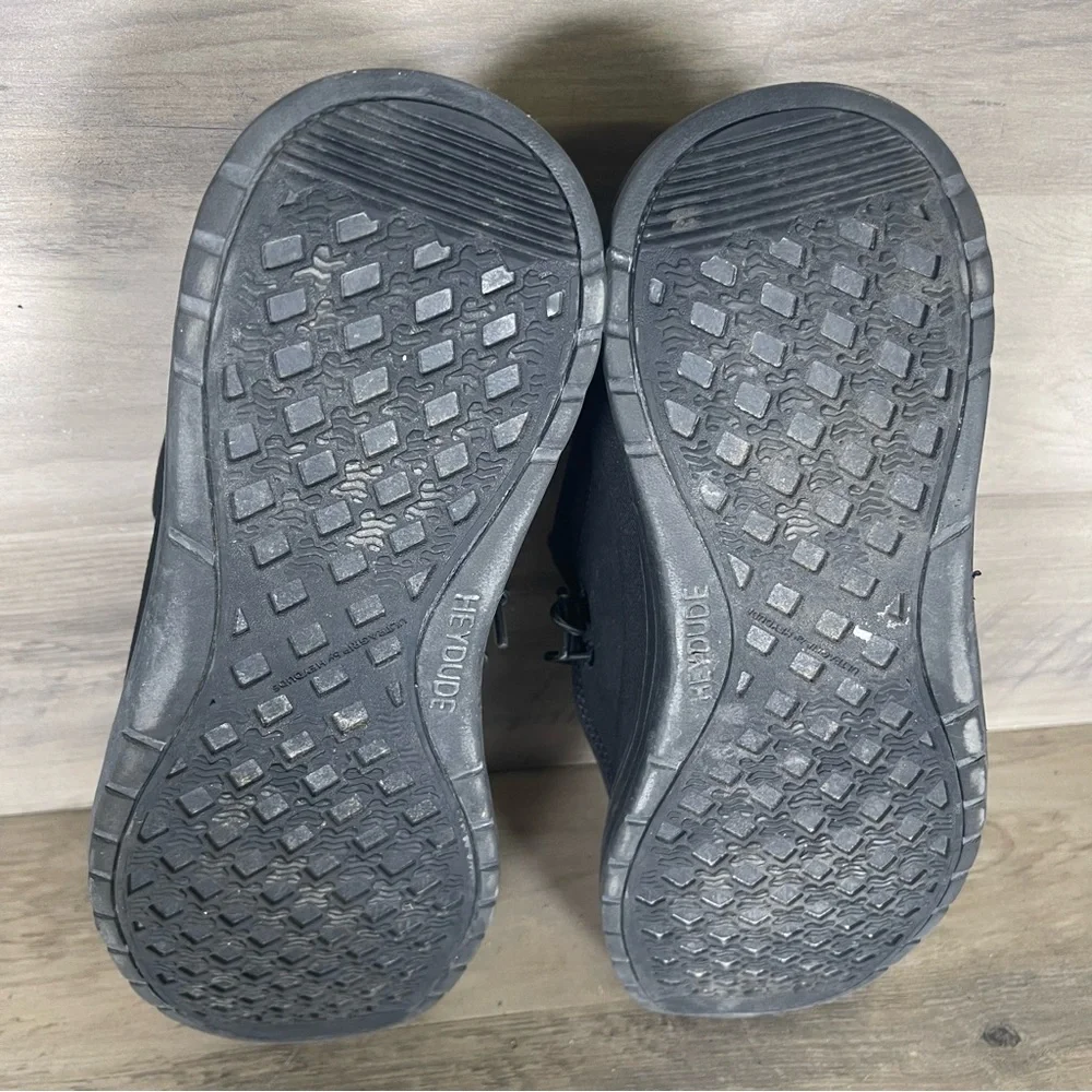 Hey Dude Wally X Mens 10 Triple Black Slip Resistant Work Wear Slip On‎ Shoes